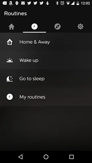 diy wake up light go to sleep routines Philips Hue app