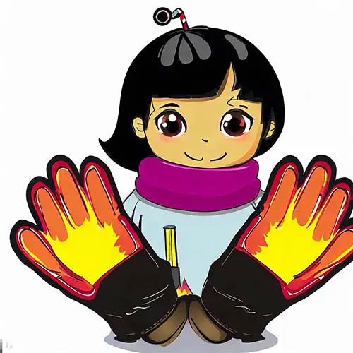 girl with heated gloves
