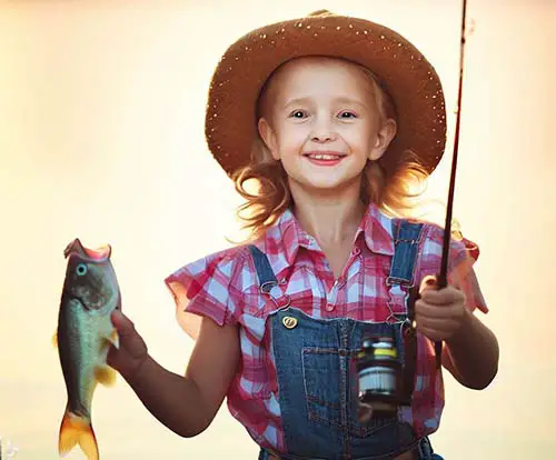 fun fishing girl