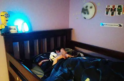 Children's bedside lamps bedroom touch light blue color