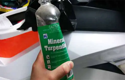 mineral turps to clean registration stickers
