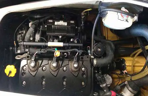 Sea-Doo GTI 130 Rotax engine with spark plugs installed