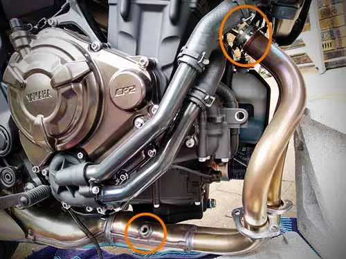 how to remove mt07 exhaust system