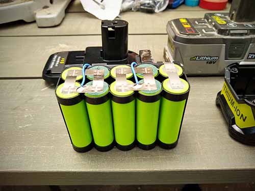 How To Revive Ryobi Batteries bank of 10 lithium-ion batteries