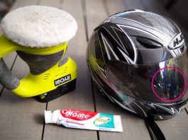 how to remove scratches from helmet visor