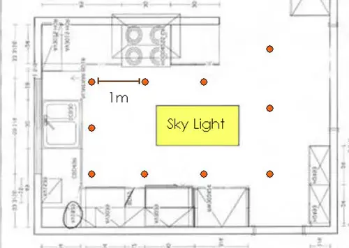 Kitchen downlight layout plans