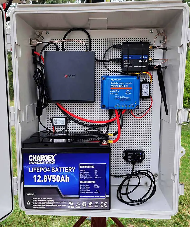 Solar helium miner external enclosure battery charge controller