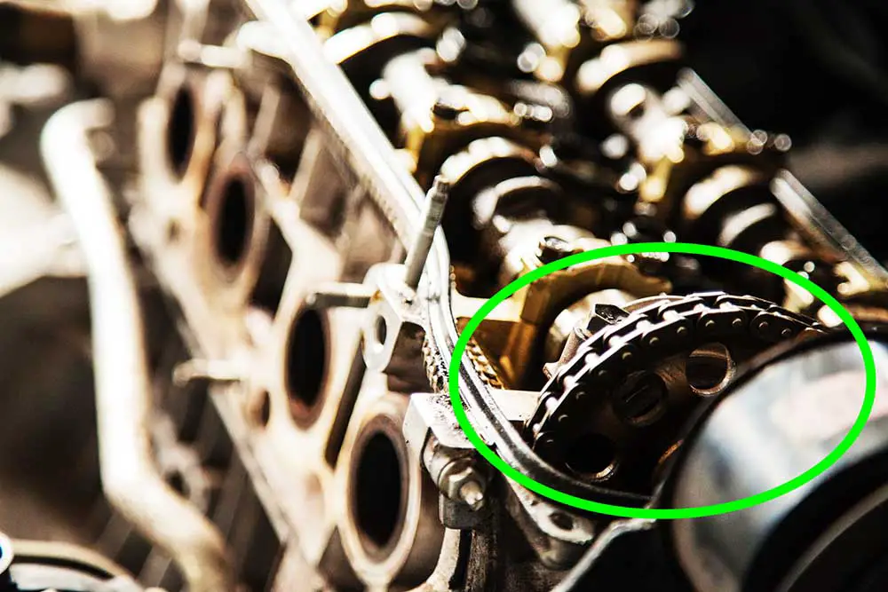 Car timing chain defective or out of timing
