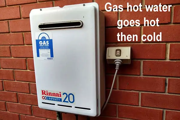 Gas hot water goes hot then cold