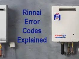 Rinnai tankless error codes explained