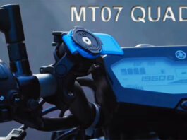 quad lock MT07 yamaha motorcycle with anti vibration dampener