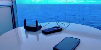 How to share a cruise ships wifi travel router